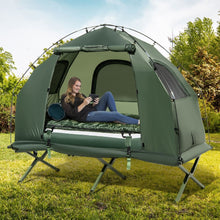 Load image into Gallery viewer, Tente de Camping avec Lit pour 1 Personne Lit de Camping Pliant 5 en 1 avec Matelas Pneumatique Oreiller Sac de Couchage Tente Surleve tanche -