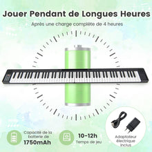 Load image into Gallery viewer, Piano Numérique Pliable à 88 Touches avec Fonction Bluetooth MIDI Clavier Électronique Portable avec Pédale de Sustain Sac de Transport -