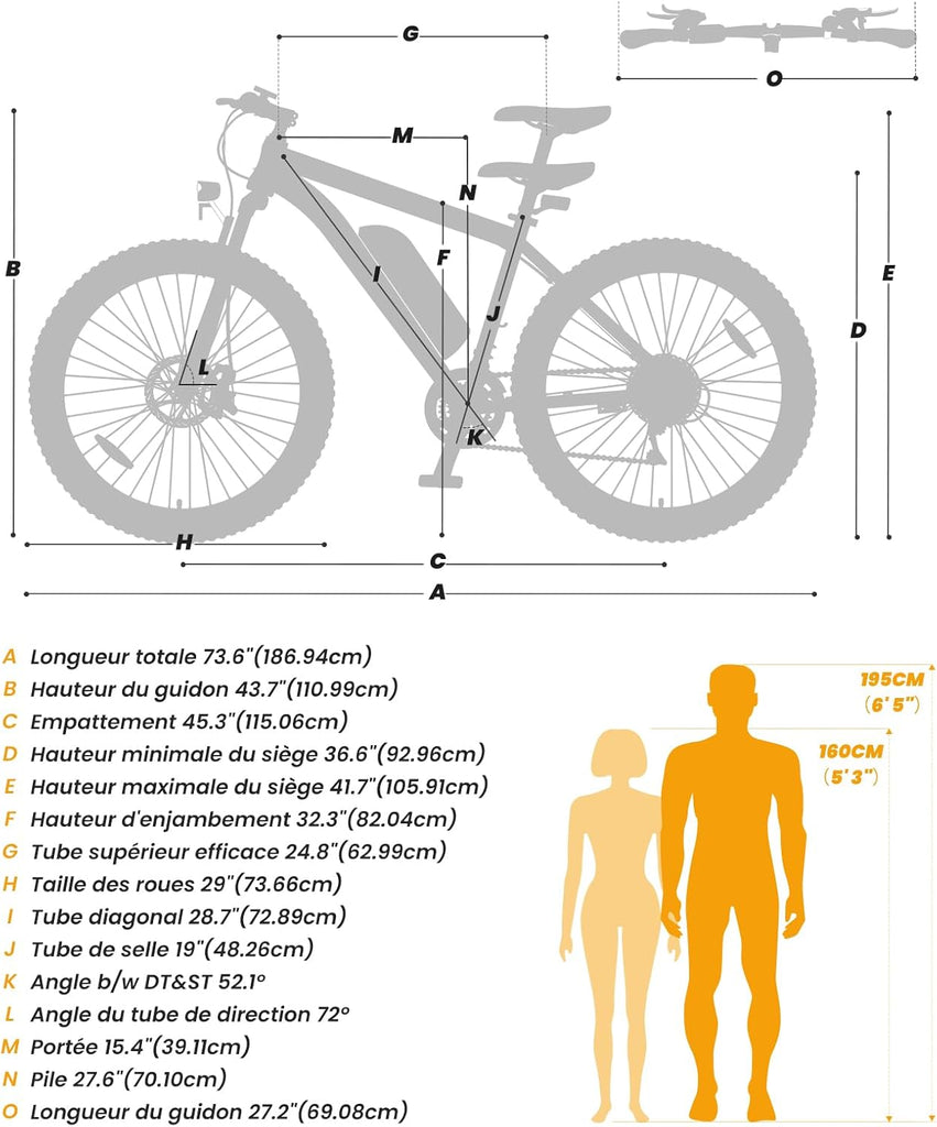 Touroll U1 Vélo Électrique, 26"/29" Vélo Électrique en Montagne pour Adulte, VTT électrique 250 W, Batterie Amovible 13AH, Autonomie 65 km, E-Bike 21 Vitesses