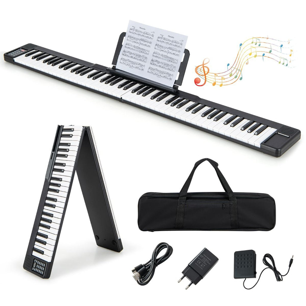 Piano Numrique Pliable  88 Touches avec Fonction Bluetooth MIDI Clavier lectronique Portable avec Pdale de Sustain Sac de Transport -