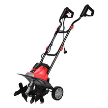 Load image into Gallery viewer, Motobineuse Motoculteur Électrique 1200W Profondeur Travail 22CM Largeur 35CM avec Poignée Pliable Roues Réglables 4 Lames -