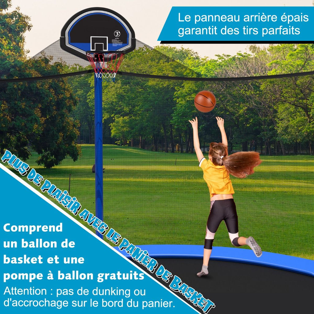 Trampoline d'Extrieur 脴366 cm Trampoline avec Panier de Basket Filet de Protection Trampoline pour Enfants et Adultes -