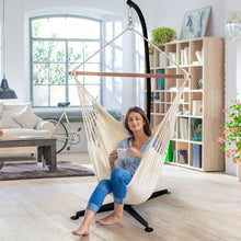 Load image into Gallery viewer, Support de hamac ou pour chaise suspendue Capacité 150 KG,en Fer de Haute Qualité,Moderne et stable,112x79x205,Noir -