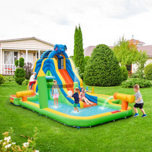 Load image into Gallery viewer, Toboggan Aquatique Gonflable Gant pour Enfants Piscine  claboussures sures Mur D'escalade Canons  Eau Lancer D'anneaux Cerceau (sans Souffleur) Multicolore -