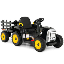 Load image into Gallery viewer, Tracteur Electrique avec Remorque pour Enfants 3 Vitesses Lumières LED Fonctions o USB et Bluetooth Jaune/Rose/Rouge/Vert/Vert Foncé/Noir -