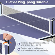 Load image into Gallery viewer, Table de Ping-Pong Pliable Peu Encombrante avec Filet Tennis de Table avec 2 Raquettes 3 Balle Pieds Réglables 180 x 90 x 76 cm -