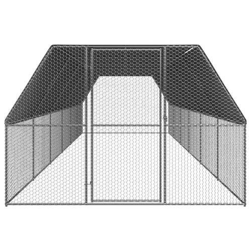 Poulailler d'extérieur 3 x 12 x 2 m acier galvanisé toit en PE 02_0001693 -