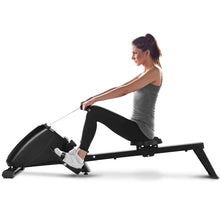 Load image into Gallery viewer, Rameur d'Appartement Pliable à Résistance 10 Niveaux Ecran Lcd Capacité 120kg Musculation Des Bras Cardio-Training Noir -