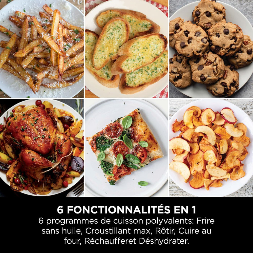Foodi FlexDrawer Air Fryer,Dual Zone Avec Sparateur Amovible,Grand Tiroir de 10,4 L,7-en-1,Double Zone,Sans Huile,Pices Antiadhsives Compatibles Au Lave-Vaisselle,Noir AF500EU