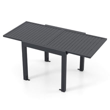 Load image into Gallery viewer, Table de Jardin Extensible en Aluminium Ajustable de 80 à 160 CM Table à Manger Extérieure Plateau à Lattes pour 4-6 Personnes Gris Foncé -
