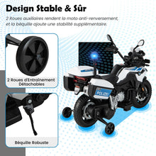 Load image into Gallery viewer, Moto Électrique 12V/7AH pour Enfants 6km/h Modèle Policier avec Klaxon Musique Sirène Phares pour 3-8 Ans -