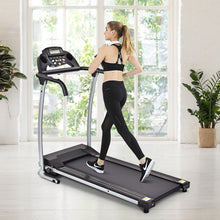 Load image into Gallery viewer, Tapis de Course Électrique Pliable avec Écran et Moniteur de Fréquence Cardiaque avec Vitesse de 1 à 10 km/h et 12 Programmes Noir -