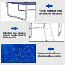 Load image into Gallery viewer, Trampoline de Jardin 脴 305cm avec Filet de Scurit Porte Entre Echelle Noir et Bleu -