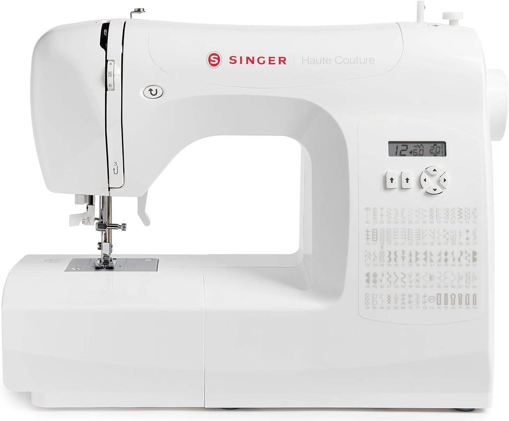 Haute Couture F527C Machine à coudre électronique Professionnelle,80 points,utilitaires,élastiques,décoratifs,Facile pour Débutants Electrique Portable,Maison