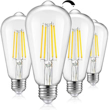 Load image into Gallery viewer, TOBUSA Vintage LED Dimmable Edison Light Bulbs 100W Incandescent Equivalent, 8W 1200Lumens, E26 Base LED Filament Bulb, 5000K Daylight White, ST64/ST21