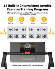 Load image into Gallery viewer, UREVO Folding Treadmill, 2.25HP Portable Mini Treadmills for Home Office, Compact Threadmill with 12 HIIT Modes, LCD Display, 265 lb Capacity
