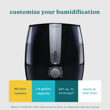 Load image into Gallery viewer, Homedics Totalcomfort Plus Ultrasonic Air Humidifier, 5.3 L Water Tank with Warm and Cool Mist for Home, Office, Nursery, Dorm, Night - Light with Auto Shutoff