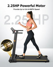 Load image into Gallery viewer, UREVO Folding Treadmill, 2.25HP Portable Mini Treadmills for Home Office, Compact Threadmill with 12 HIIT Modes, LCD Display, 265 lb Capacity
